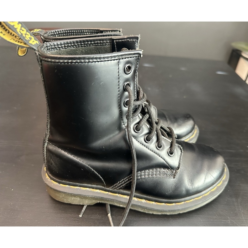 Dr. Martens Combat Boots 1460 W Women's US *Size 5 Black Smooth Leather